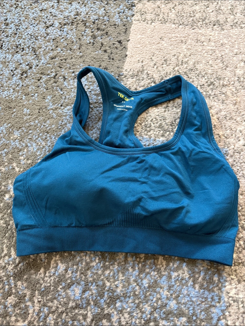 TEK Gear Women's Deep Teal Seamless Racerback Sports Bra
